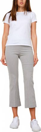 Avenue Montaigne Leo Flare Cut Pants In Stripes Seersucker Grey