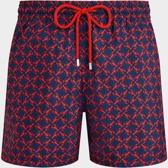 Vilebrequin Mens Micro Lobster-Print Swim Shorts