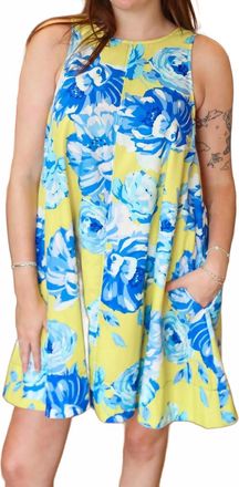 Fate Stacy Mini Dress In Yellow And Blue