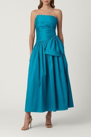 Shoshanna Midnight Dupioni Sonia Dress in Deep Sea at Nordstrom, Size 10