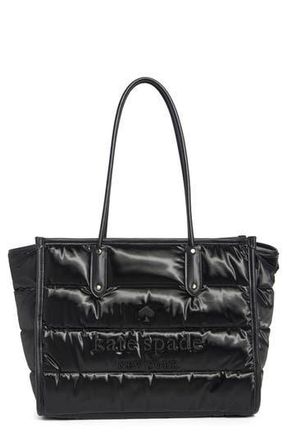 Kate Spade New York x-large ella puffy tote in Black at Nordstrom Rack