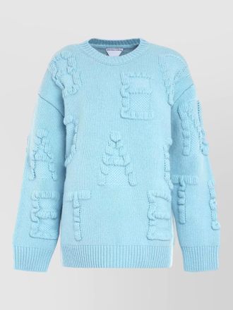 Bottega Veneta crew neck textured wool knit sweater