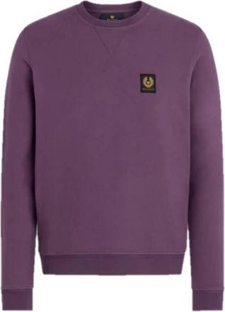 Belstaff Klassieke Dark Garnet Sweatshirt met Boucl&eacute; Katoen - Heren - Sweatshirts - Paars - L - Katoen - Hoodies & sweatvesten