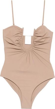 CHRISTOPHER ESBER Arced Ruched One Piece - Dames - Badpakken - Bruin - 2XS - Badmode