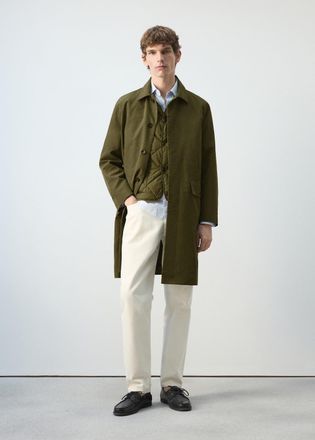 Mango Parka water-repellent gilet staccabile oliva - Uomo - XXL - MANGO MAN