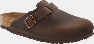 Birkenstock Unisex Boston Clogs in Brown Leather - Size UK 10.5