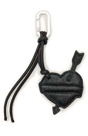 AllSaints Leather Heart Keyring in Black at Nordstrom