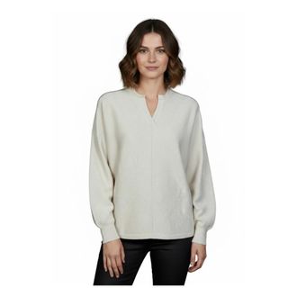 Repeat Kasjmier Breiwerk - Dames - V-hals truien - Beige - L - Kasjmier - Truien & Vesten