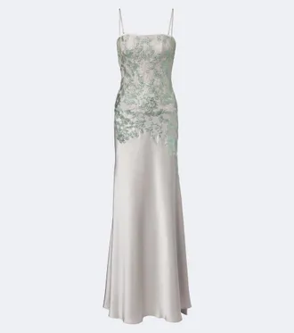 Costarellos Jennan sequined lace and satin gown