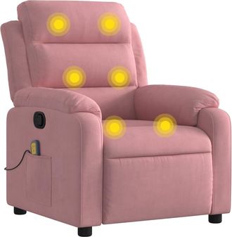 vidaXL Sill&oacute;n De Masaje Reclinable De Terciopelo Rosa Vidaxl