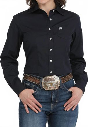 Cinch Womens Plain Weave Shirt In Navy