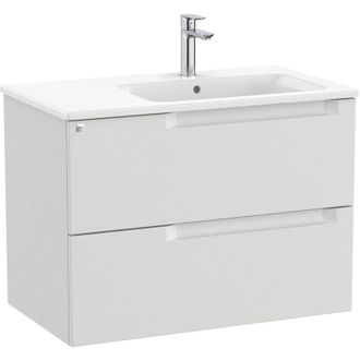 Roca Pack Mueble Base De 2 Cajones + Lavabo Aleyda Roca Color: Gris Piedra - Medidas: 805x460x565 Mm - Posici&oacute;n Del Lavabo: Derecha