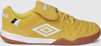 Umbro Unisex Speciali TR Suede Yellow/White Trainers - Size UK 3