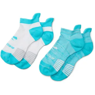 Brooks Ghost Lite No Show Socks - 2 Pairs Blue S