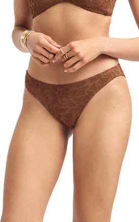 Vitamin A Thalia Textured Bikini Bottoms in Driftwood at Nordstrom, Size X-Small