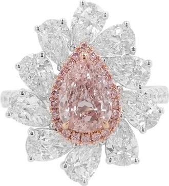 HYT Jewelry 18kt wit- en roségouden Quatre ring met diamant