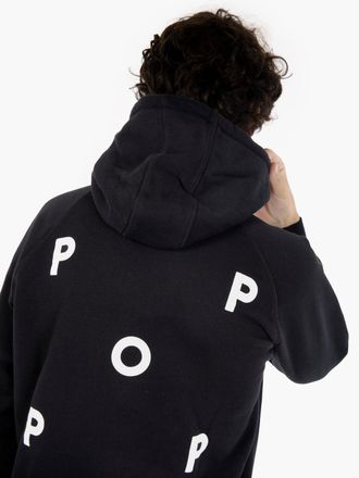Pop Trading Company Logo hooded sweat black / white