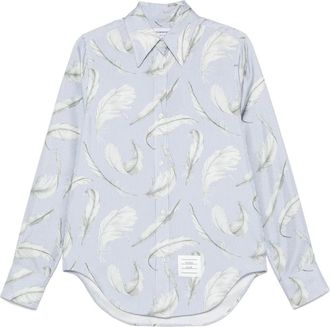 Thom Browne Camicia in seta con stampa - Blu