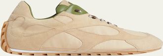 Bottega Veneta Orbit Lite Lace-Up Suede and Nylon Sneakers
