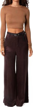 Olivaceous Alexi Wide Pants In Brown