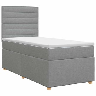 vidaXL Letto Box Spring Con Materasso Grigio Chiaro 100 X 200 Cm Vidaxl