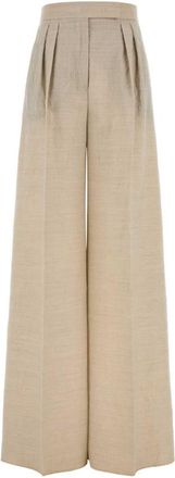 Max Mara Sand wool Acinoso wide-leg pant