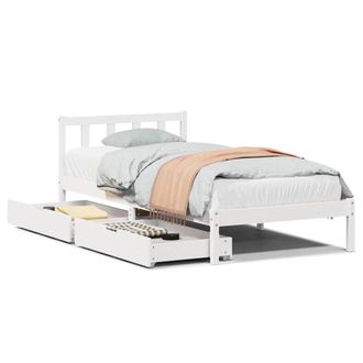 Berkfield Home Bed Frame without Mattress White 100x200 cm Solid Wood Pine