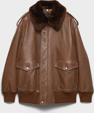 Prada Nappa leather bomber jacket