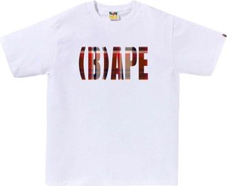 A Bathing Ape Bape Check (B)ape Logo T-Shirt White 1J80-110-054-WHT