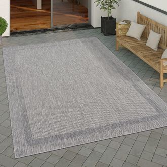 Paco Home Paco Home - Alfombra Interior Y Exterior Balcon Terraza Alfombra Cocina Moderna Dibujo Geometrico Motivo Abstract 120x160 Cm, Gris 2