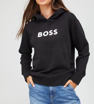 HUGO BOSS Womens Hoodie in Black Cotton - Size X-Small
