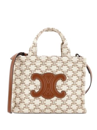 Celine Cabas Thais Triomphe Printed Canvas Small tote bag - Brown