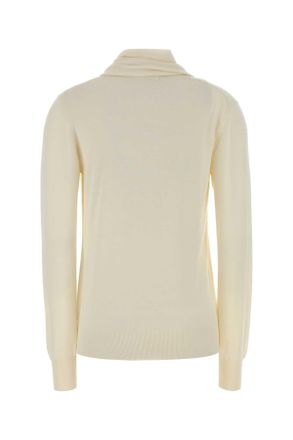 Jil Sander Womens Cream Wool Sweater Eggshell Lana Vergine Maglie