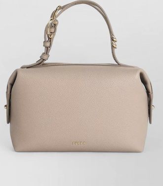 Furla mini linen leather shoulder bag double