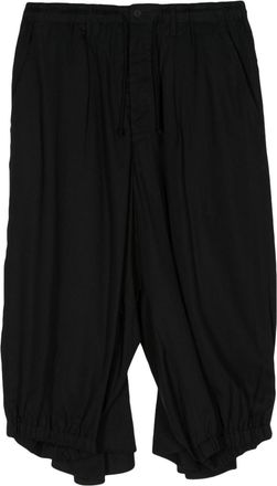 Yohji Yamamoto drawstring-waist crow trousers - men - Cellulose Acetate - 3 - Black