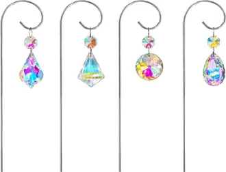 OEM Atrapasue&ntilde;os De Vidrio Y Cristal Hechos A Mano, 4 Piezas, - Plata