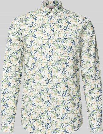 Fynch-Hatton Fynch-Hatton Slim Fit Freizeithemd mit Button-Down-Kragen Modell Slub in Weiss, Gr&ouml;&szlig;e 3XL