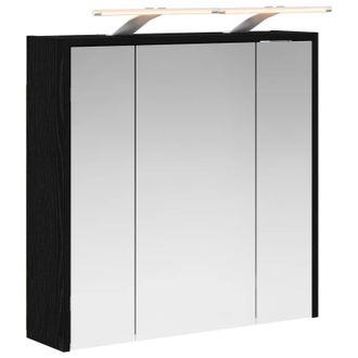 vidaXL Armario Con Espejo De Ba&ntilde;o Roble Negro 63,5 X 16 X 62,5 Cm Vidaxl