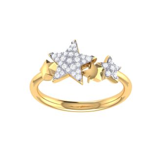 LuvMyJewelry Dazzling Star Cluster Sterling Silver Diamond Ring