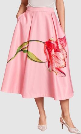 Coast Satin Midi Skirt in Pink at Nordstrom, Size 8