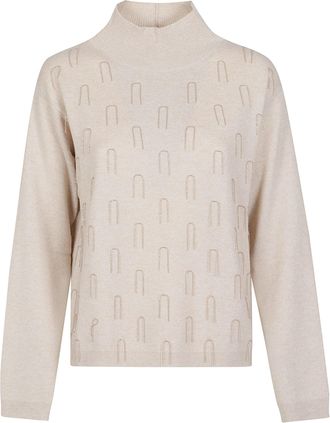 Fabiana Filippi Light Beige Turtle Neck Virgin Wool-Blend Turtleneck