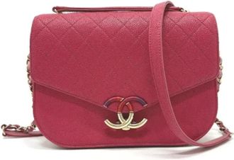 Chanel Pre-owned Leather chanel-bags - Dames - Vintage Schoudertas - Rood - ONE Size - Vintage
