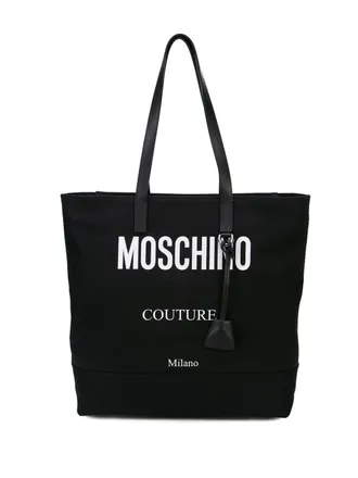 Moschino contrast logo tote bag - men - Nylon - OS - Black