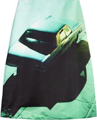 Jil Sander Groene Auto Print Rok - Dames - Midirokken - Veelkleurig - XS - Rokken