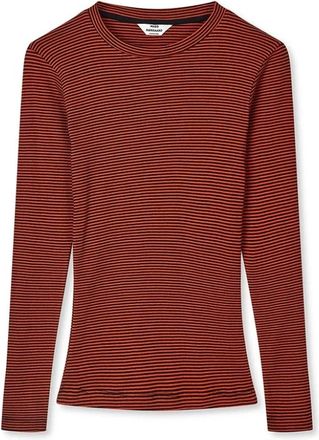 Mads Norgaard Tops, Dames, Rood, L, Katoen, 2x 2 Cotton Stripe Tuba Tee LS