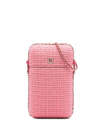 Chanel 2020 Tweed Chain Around Phone Holder crossbody bag - Rosa