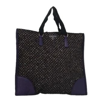 Prada Pre-owned Tote Bags, female, Purple, Size: ONE SIZE Pre-owned Vintage Wool Tote Bag