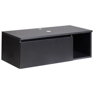 Beliani Mueble De Ba&ntilde;o Suspendido Para Lavabo 2 Estantes 80 X 40 Cm Negro Rupanco