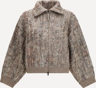 Brunello Cucinelli Cardigan traforato con zip Woman L