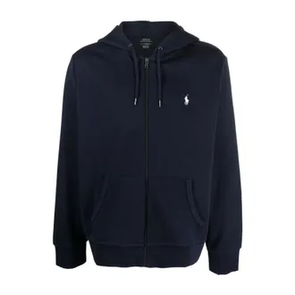 Polo Ralph Lauren Zip-throughs, male, Blue, Size: 2XL Blue Zip Hooded Sweatshirt